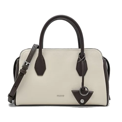 Túi Xách Nữ Pedro Sybil Leather Trapezoid Handbag Multiple Colors PW2-55210047 Màu Trắng Nâu