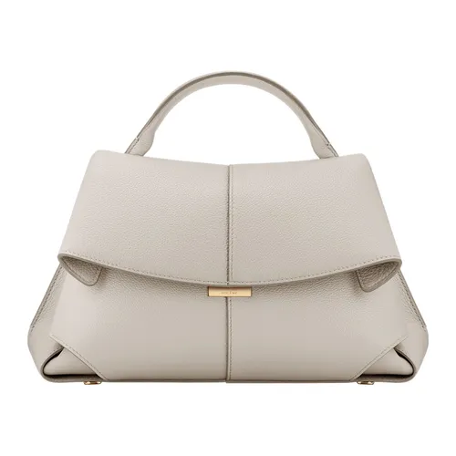 Túi Xách Nữ Polène Mokki Edition Chalk Textured Màu Trắng Kem