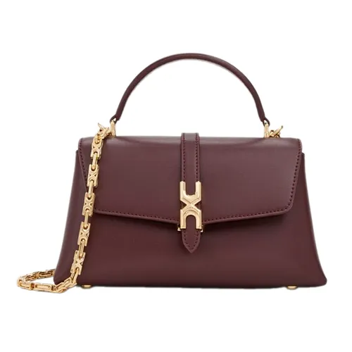 Túi Xách Tay Nữ Charles & Keith Adalyn Trapezoid Handbag Wineberry Red CK2-50701598_WB.RED Màu Đỏ Rượu