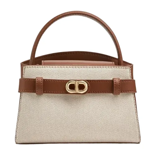 Túi Xách Tay Nữ Charles & Keith Aubrielle Canvas Two Tone Taupe Canvas CK2-50270880-2_TP.CAV Màu Nâu Be
