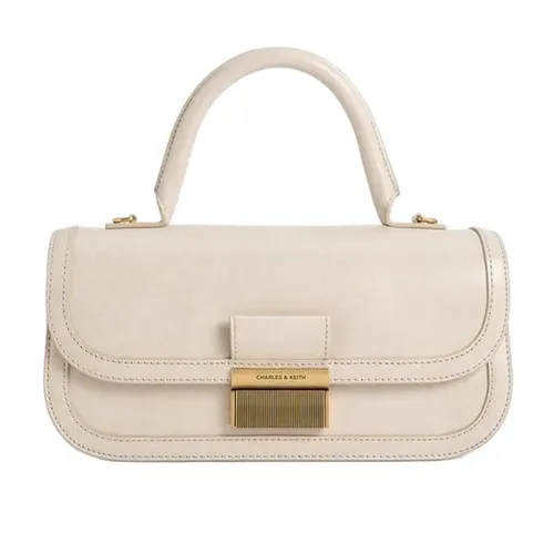 Túi Xách Tay Nữ Charles & Keith Charlotte Elongated Rectangular Handbag Gray And White CK2-50271462_OAT Màu Trắng Xám