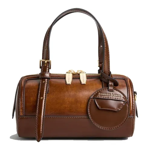 Túi Xách Tay Nữ Charles & Keith CNK Enola Rectangular Handbag Auburn Brown CK2-30671730 Màu Nâu