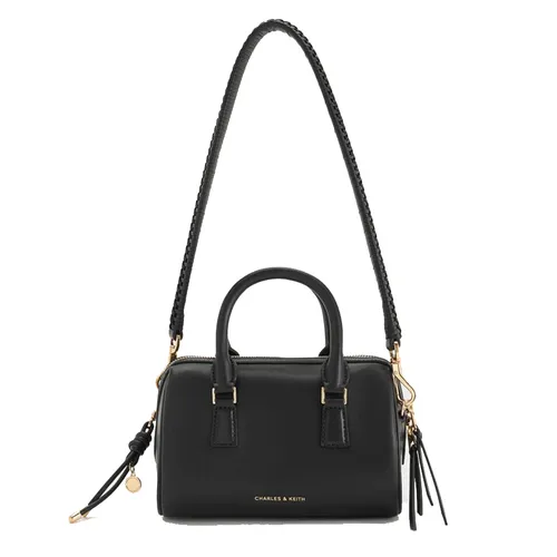 Túi Xách Tay Nữ Charles & Keith CNK Everleigh Bowling Shoulder Bag Black CK2-30671768 Màu Đen