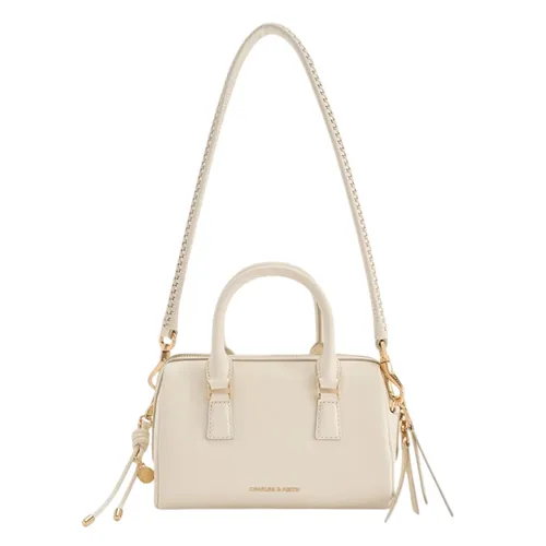 Túi Xách Tay Nữ Charles & Keith CNK Everleigh Bowling Shoulder Bag Cream CK2-30671768 Màu Kem