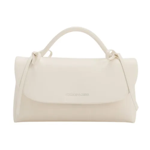 Túi Xách Tay Nữ Charles & Keith CNK Hazel Bow Rectangular Clutch Bag Cream CK6-30770716 Màu Kem