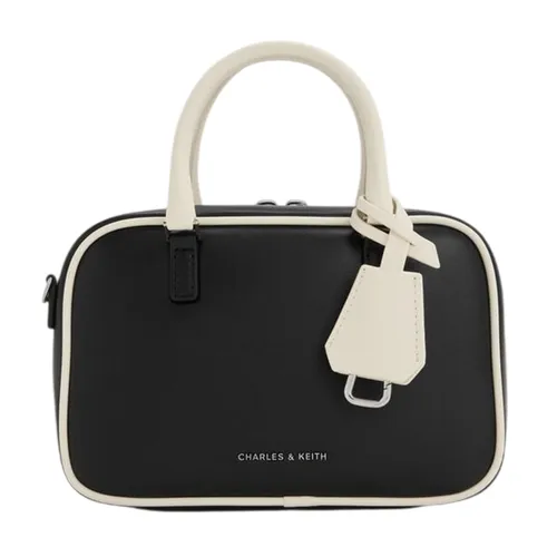 Túi Xách Tay Nữ Charles & Keith CNK Sianna Mini Rectangular Handbag Multiple Colors CK2-30151589 Màu Đen Trắng