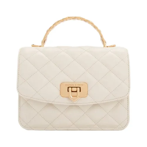 Túi Xách Tay Nữ Charles & Keith Cressida Quilted Rectangular Handbag Cream CK2-50701608_CREAM Màu Kem