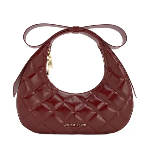 Túi Xách Tay Nữ Charles & Keith Janie's Crescent Shaped Handbag Burgundy Red CK2-40701603-A_BURGUN Màu Đỏ