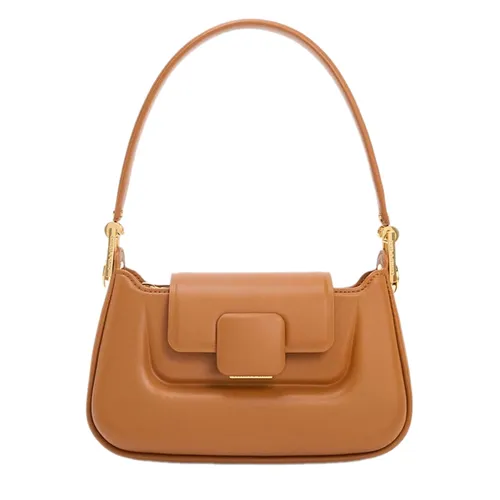 Túi Xách Tay Nữ Charles & Keith Koa Trapezoid Handbag Chocolate CK2-50782198_CHOCO Màu Nâu
