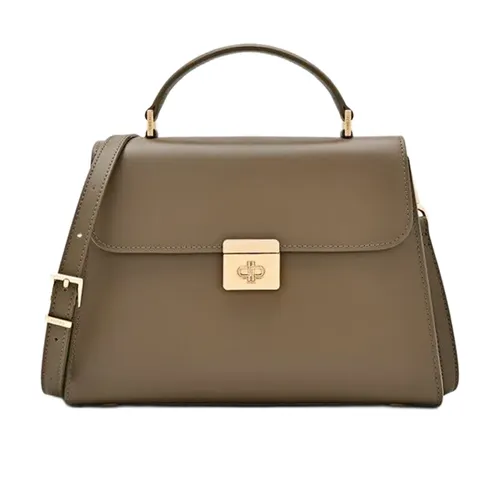 Túi Xách Tay Nữ Pedro Icon Leather Trapezoid Handbag Gray Brown PW2-56390043_TAUPE Màu Nâu Xám