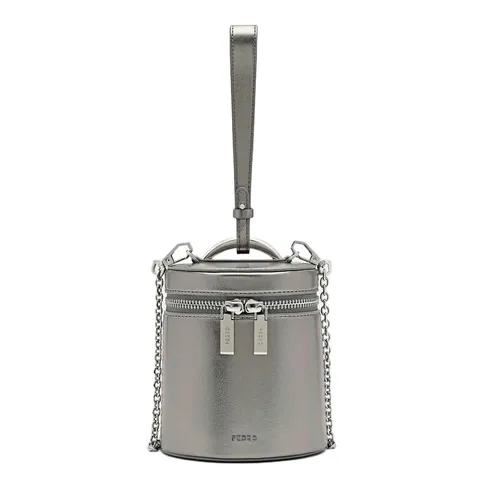 Túi Xách Tay Nữ Pedro Lia Barrel Cylindrical Handbag Silver PW2-75210183_SILVER Màu Bạc