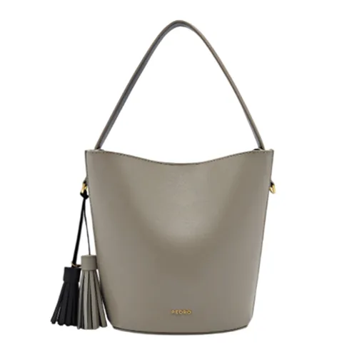 Túi Xách Tay Nữ Pedro Mini Tassel Bucket Bag PW2-15060015 Taupe Màu Nâu Xám