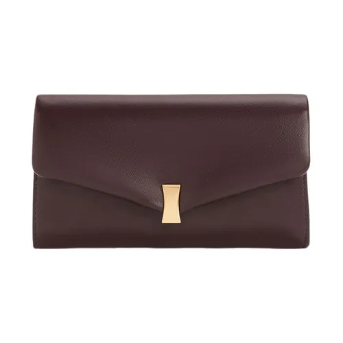 Ví Dáng Dài Nữ Charles & Keith CNK Lilibet Chain-Strap Long Wallet CK6-30770737 Màu Đỏ Tím