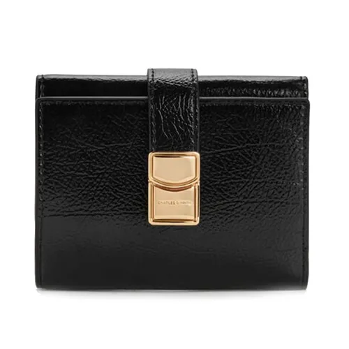 Ví Nữ Charles & Keith CNK Acelynn Belted Small Wallet - Black  CK6-10701637_BLACK_XXS Màu Đen