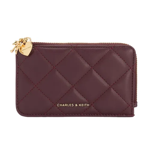Ví Nữ Charles & Keith&nbsp;CNK Arrietty Quilted - Wineberry Red CK6-50770711 Màu Đỏ Thẫm