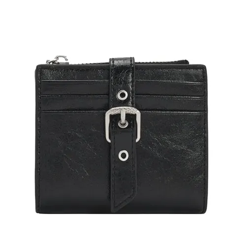 Ví Nữ Charles & Keith CNK Blaise Grommet-Belt Top-Zip Small Wallet CK6-10770683 Noir Màu Đen