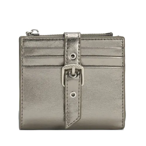 Ví Nữ Charles & Keith CNK Blaise Grommet-Belt Top-Zip Small Wallet CK6-10770683 Pewter Màu Xám