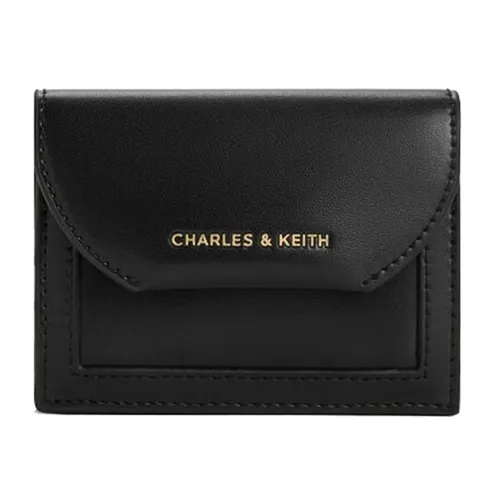 Ví Nữ Charles & Keith CNK Enola Canvas Foldable Wallet Black CK6-10770715-1 Màu Đen