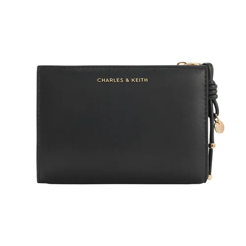 Ví Nữ Charles & Keith CNK Everleigh Foldable Short Wallet Black CK6-10681184_BLACK Màu Đen
