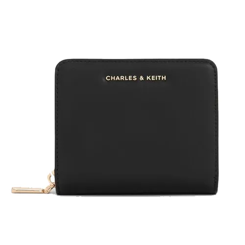 Ví Nữ Charles & Keith CNK Finley Zip-Around Short Wallet Black CK6-10770621-1 Màu Đen