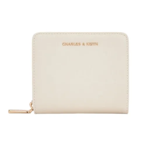 Ví Nữ Charles & Keith CNK Finley Zip-Around Short Wallet Cream CK6-10770621-1 Màu Kem