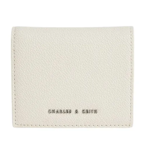 Ví Nữ Charles & Keith CNK Front Flap Square Folding Wallet Cream CK6-10701210-2 Màu Kem