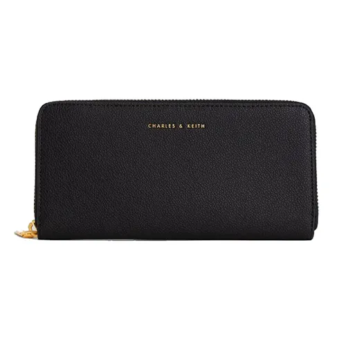 Ví Nữ Charles & Keith CNK Long Zip-Around Wallet Black CK6-10770552-1 Màu Đen