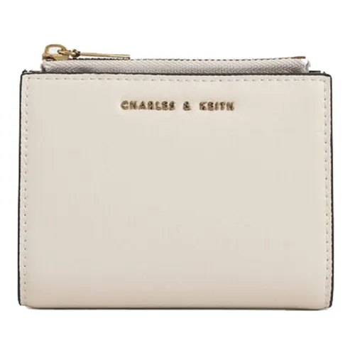 Ví Nữ Charles & Keith CNK Mini Top Zip Wallet  Ivory CK6-10680907 Màu Trắng Ngà