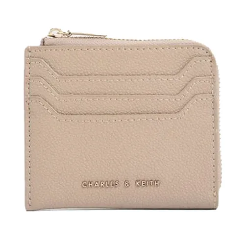 Ví Nữ Charles & Keith CNK Small Zip Wallet Beige CK6-30770417-1 Màu Be