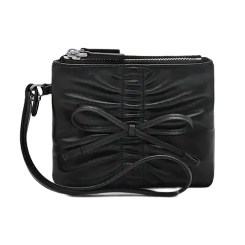 Ví Nữ Pedro Ruched Mini Square Wallet Black PW4-95940012_BLACK Màu Đen