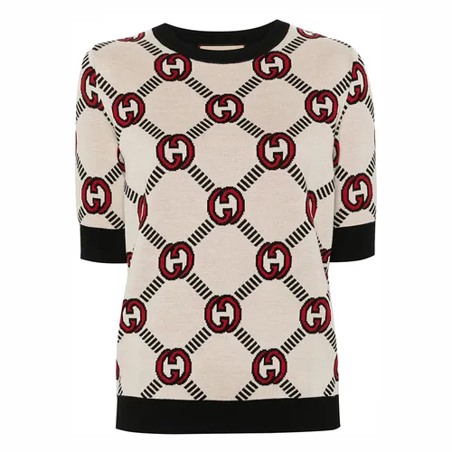 Áo Len Hai Mặt Cho Nữ Gucci Interlocking G Reversible Sweater 678310XKB7T Màu Đen Trắng Size XS