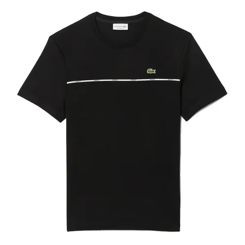 Áo Phông Nam Lacoste Trim Cotton Jersey TH9842 031 Black Màu Đen Size 3