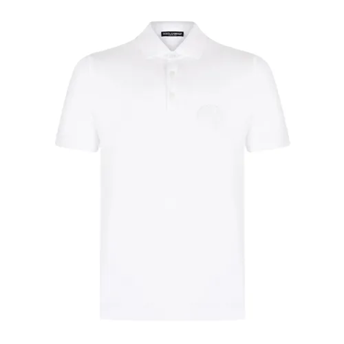 Áo Polo Nam Dolce & Gabbana D&G White With Logo Embroidered G8PL4Z G7NYY Màu Trắng Size 44
