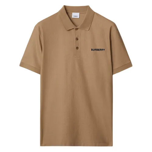 Áo Polo Nam Burberry Men’s SS24 Logo Embroidered Short Sleeve Polo Shirt Camel 80844381 Màu Be Size XS