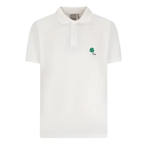 Áo Polo Nam Dior White With Logo Embroidered 683J806A3025 Màu Trắng Size M