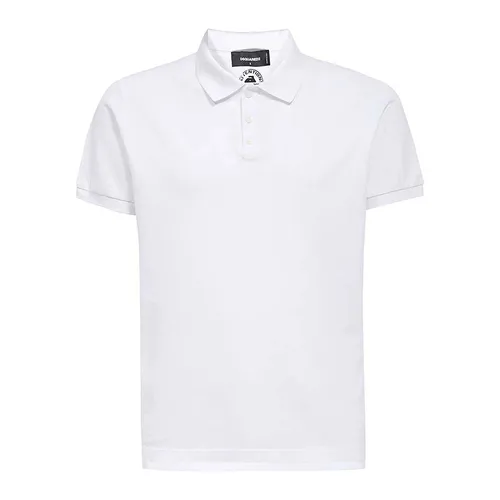 Áo Polo Nam Dsquared2 Polo Shirt With Printed Logo S79GL0007 Màu Trắng Size S