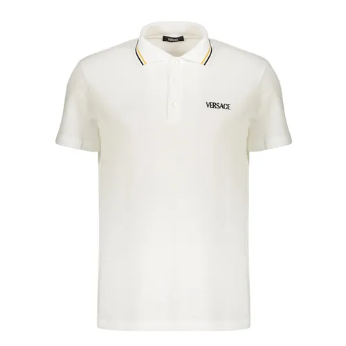 Áo Polo Nam Versace Check 1011851 1A14049 1W000 Màu Trắng Size XS