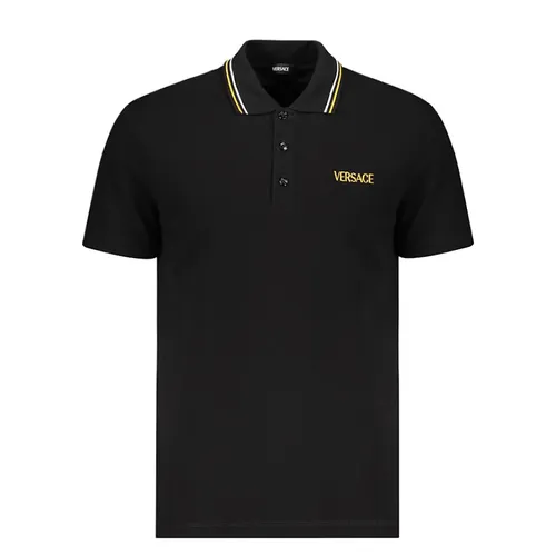 Áo Polo Nam Versace Check 1011851 1A14049 1B000 Màu Đen Size XS