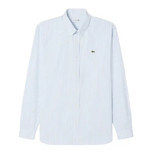 Áo Sơ Mi Dài Tay Nam Lacoste Regular Fit Striped Pinpoint Shirt CH5084 - F6Z Màu Xanh/Trắng Size 38