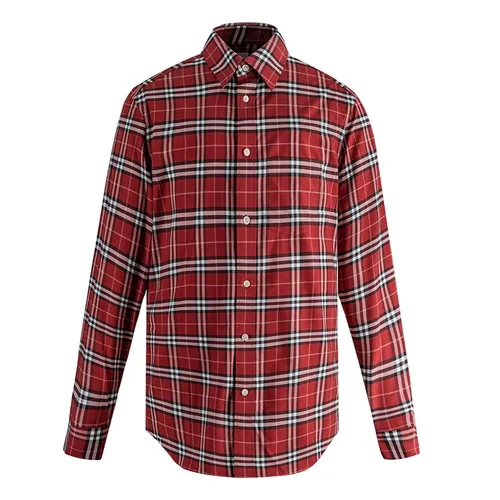 Áo Sơ Mi Nam Burberry Check Long Sleeve 8011398 Màu Đỏ Size S