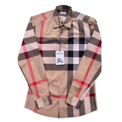 Áo Sơ Mi Nam Burberry Long Sleeve Cotton Shirt Phối Màu Size S