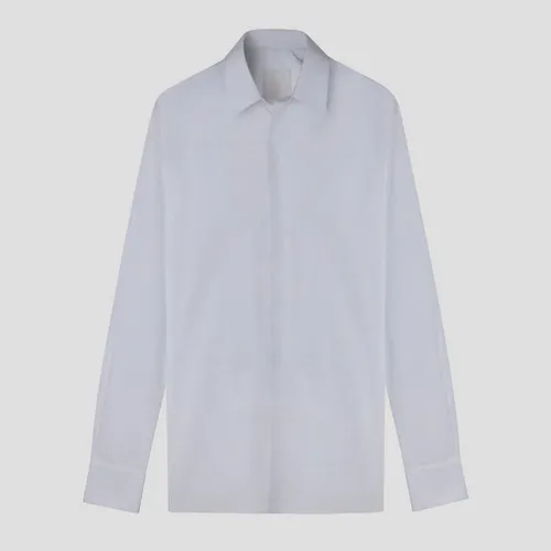 Áo Sơ Mi Nam Givenchy White With 4g Embroidered Poplin BM60PQ146X Màu Trắng Size 38