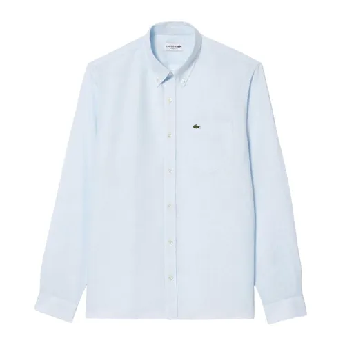 Áo Sơ Mi Nam Lacoste Men's Regular Fit Linen Shirt CH5692 T01 Màu Xanh Da Trời Size 40