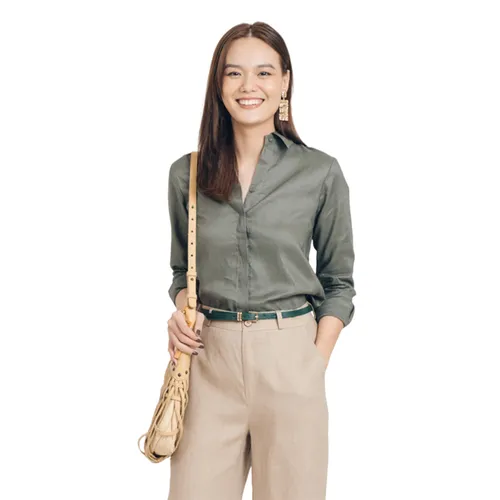 Áo Sơ Mi Nữ F2 Fashion & Freedom Linen Brighter Day SMW360-NHOT-S-10199 Màu Xanh Size S