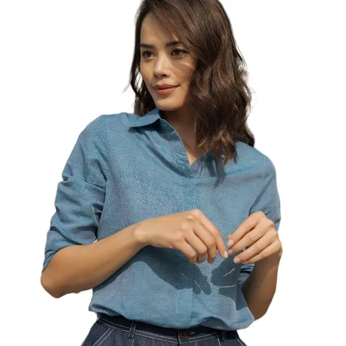 Áo Sơ Mi Nữ F2 Fashion & Freedom Linen SMW360-XB-S-0919 Màu Xanh Ngọc Size S