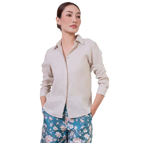 Áo Sơ Mi Nữ F2 Fashion & Freedom Linen SMW360-K-S-0520 Màu Kem Size S