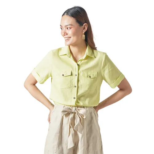 Áo Sơ Mi Nữ F2 Fashion & Freedom Linen SMW474-XC-S-1021 Màu Xanh Cốm Size S