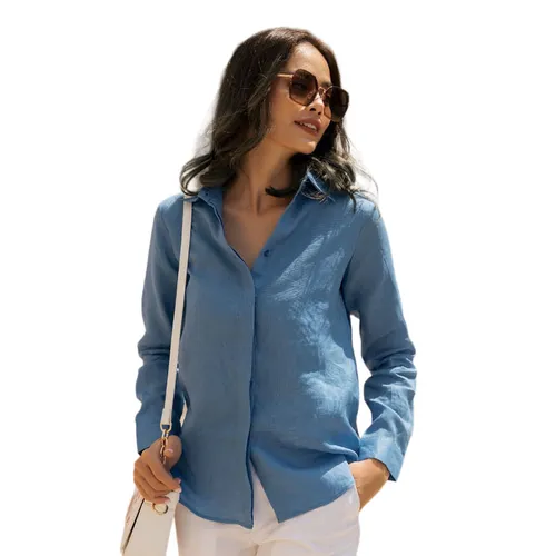 Áo Sơ Mi Nữ F2 Fashion & Freedom Linen Xanh Pride SMW360-XB-S-0820 Màu Xanh Dương Size S