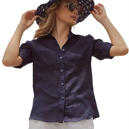 Áo Sơ Mi Nữ F2 Fashion & Freedom Linen SMW356-XD-S-0919 Màu Xanh Đen Size S