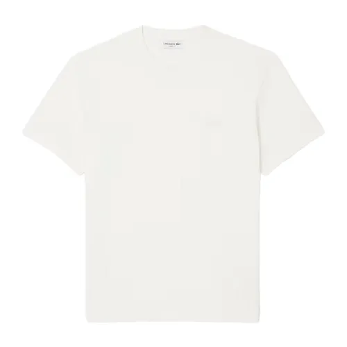 Áo Thun Nam Lacoste Ribbed Neck Petit Piqué T-shirt TH5477 70V Màu Trắng Size 5